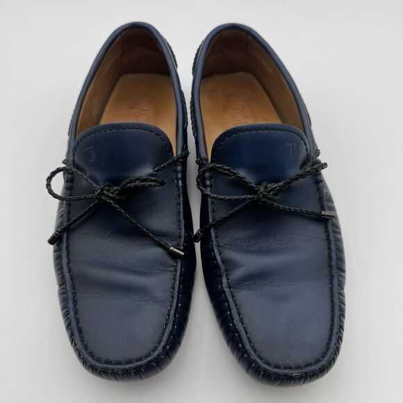 Tod\'s Calf Gommino Driving Shoes Loafers Men\'s Navy Blue Size 7 Bow Tie Italy main image 15